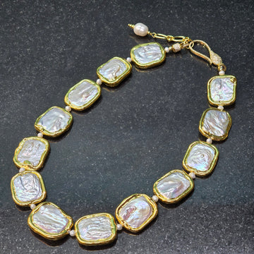 Elegant Square Pearl Necklace