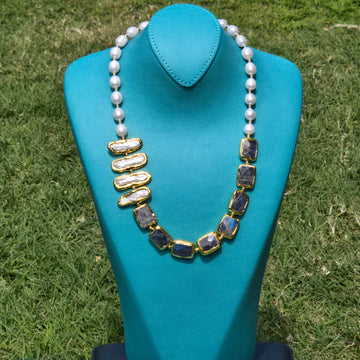 Freshwater Pearl and Labradorite Necklace