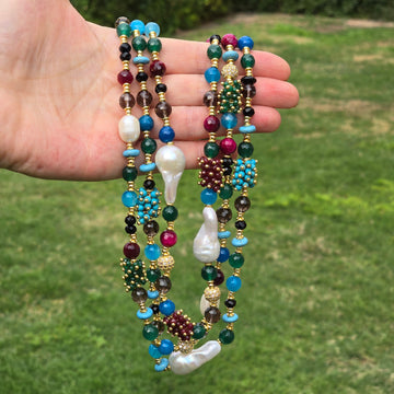 Mexico-Inspired 3 lines Bohemian Elegance Necklace
