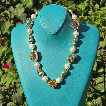 Mallorca Pearl and Gemstone Necklace
