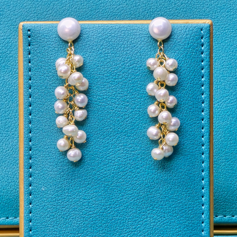 Pearl Cascade Dangle Earrings