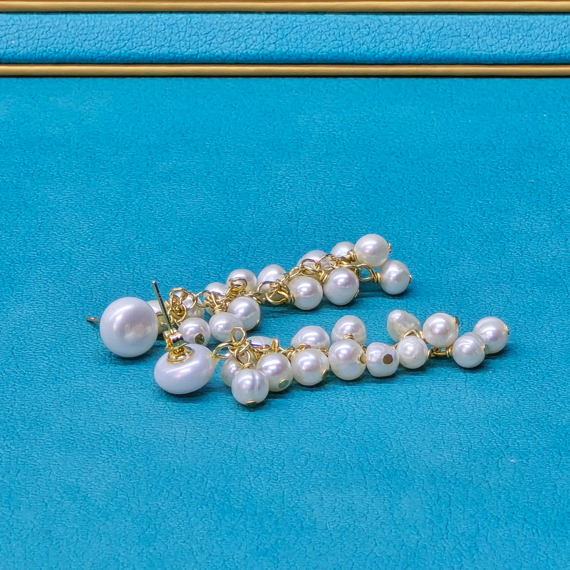Pearl Cascade Dangle Earrings