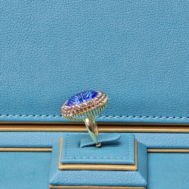 Golden Radiance Ring in Blue