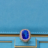 Golden Radiance Ring in Blue