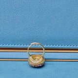 Golden Radiance Ring in Blue