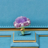 Luxurious Gold Plated Amethyst Ring with Austrian Crystals and Pearls
