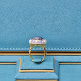 Lapis Lazuli  and Austrian Crystal Ring