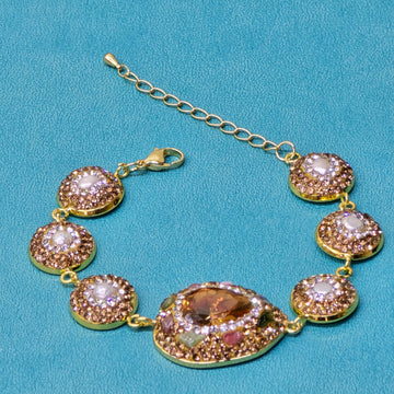 Elegant Bracelet with Austrian Crystals and  Tourmaline