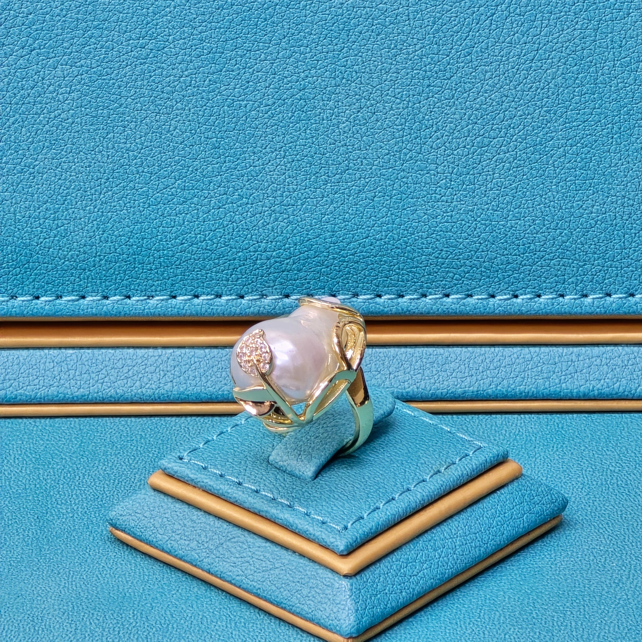 Gold Plated Baroque Pearl Ring