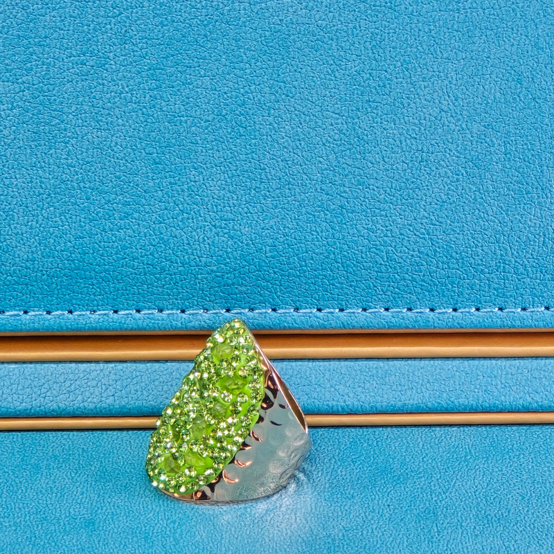 Peridot and Austrian Crystal Ring