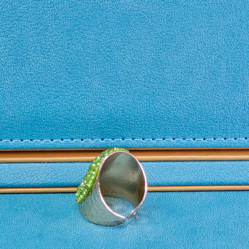 Peridot and Austrian Crystal Ring