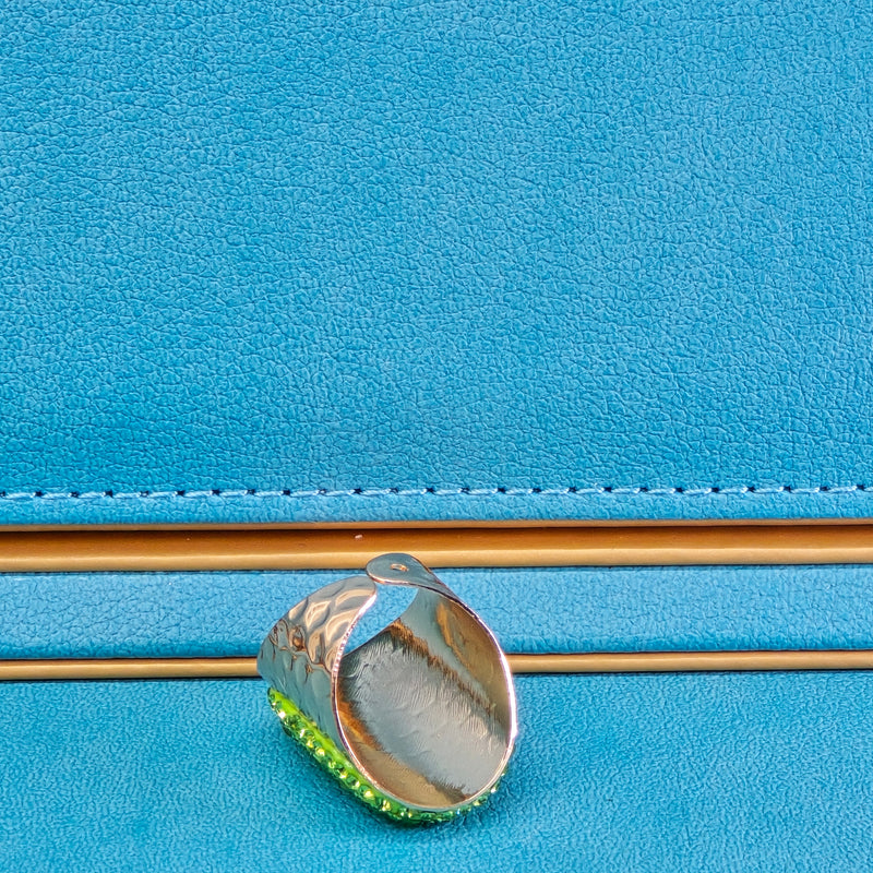 Peridot and Austrian Crystal Ring