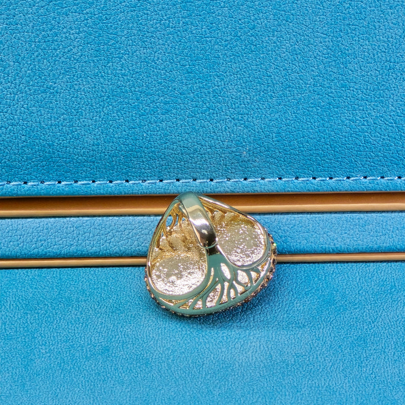 Baroque Pearl ring with Gold Colour of Austrian Crystals