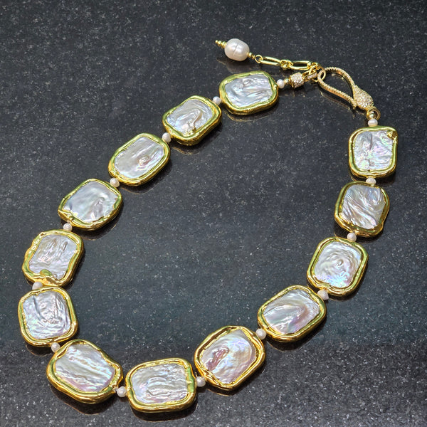 Elegant Square Pearl Necklace