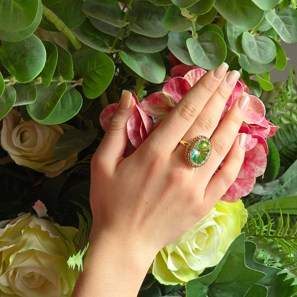 Golden Radiance Ring in Green