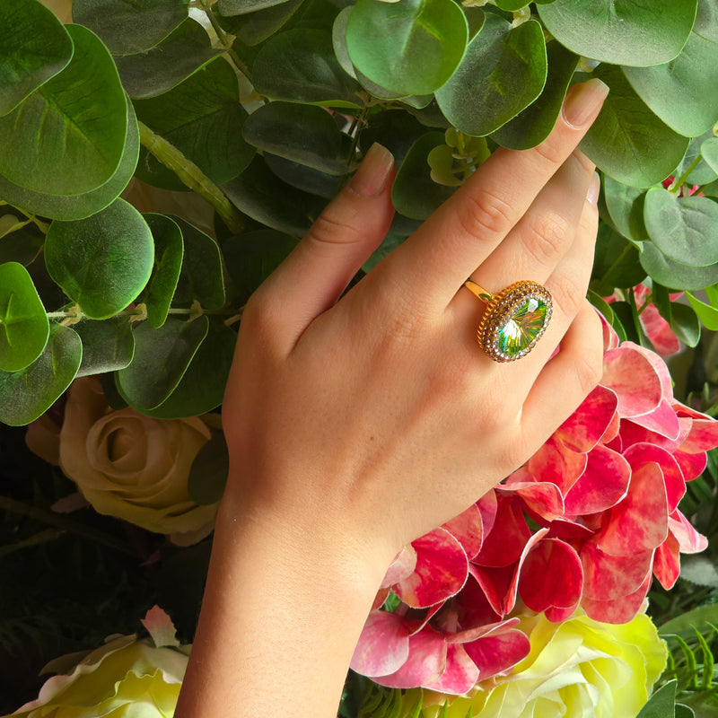 Golden Radiance Ring in Green