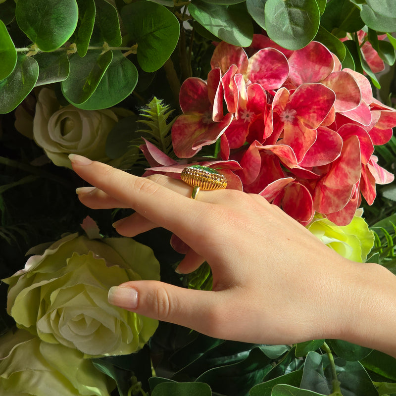 Golden Radiance Ring in Green