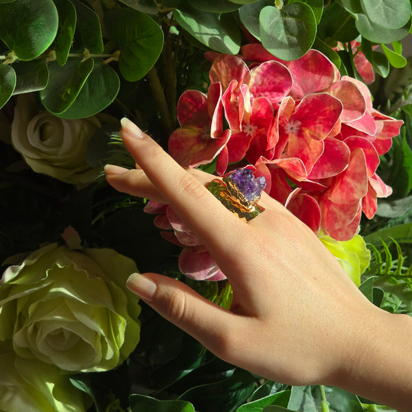 Druzy Amethyst Ring