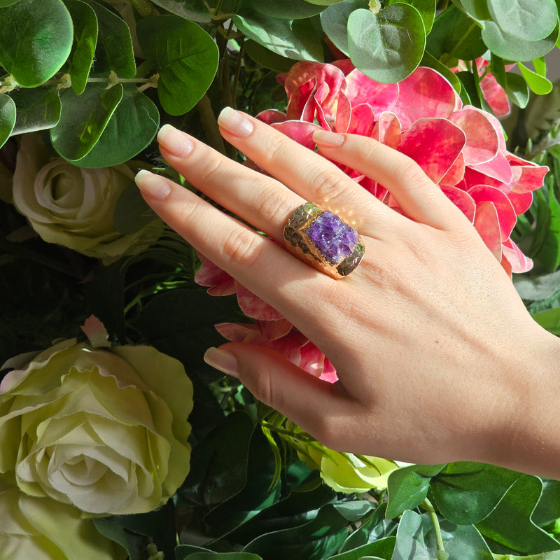Druzy Amethyst Ring
