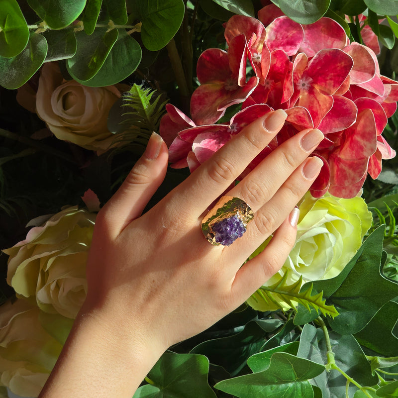 Druzy Amethyst Ring