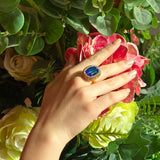 Golden Radiance Ring in Blue