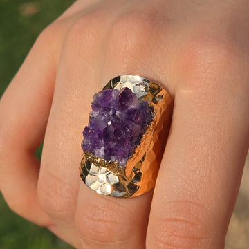 Кольцо с аметистом Druzy 