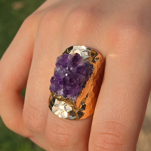 Druzy Amethyst Ring