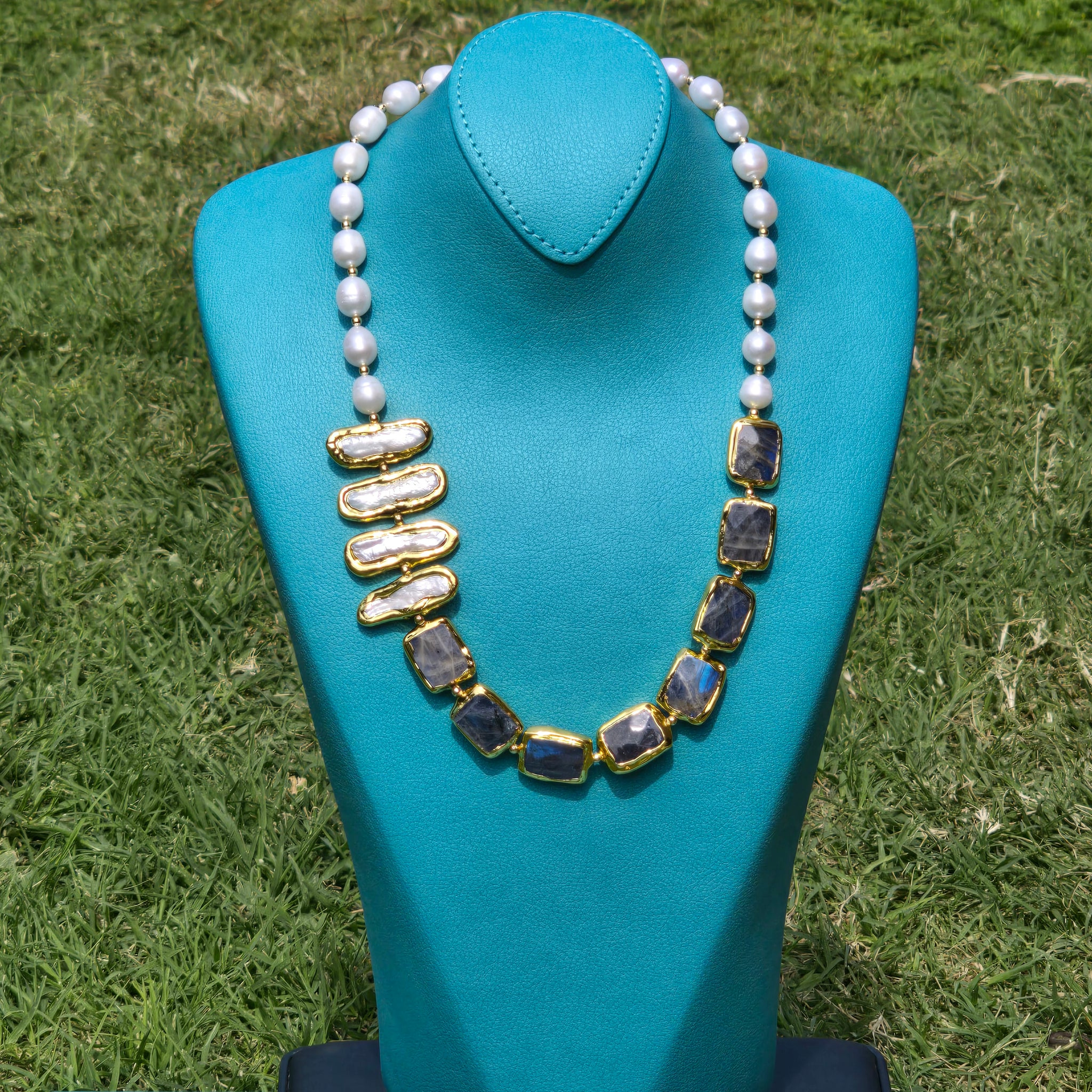 Freshwater Pearl and Labradorite Necklace