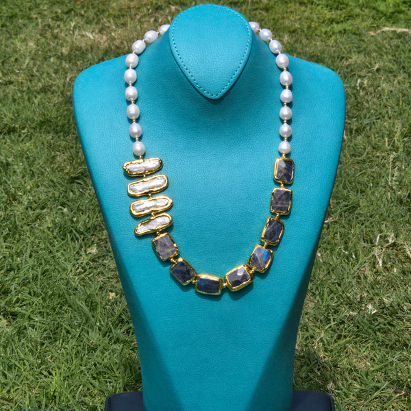 Freshwater Pearl and Labradorite Necklace