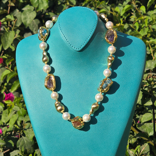 Mallorca Pearl and Gemstone Necklace