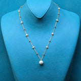 Golden Glow white Pearl necklace