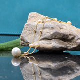 Golden Glow white Pearl necklace