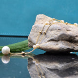 Golden Glow white Pearl necklace