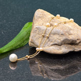 Golden Glow white Pearl necklace