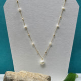 Golden Glow white Pearl necklace