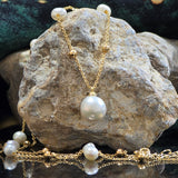 Golden Glow white Pearl necklace