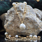 Golden Glow white Pearl necklace