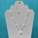 Golden Glow white Pearl necklace