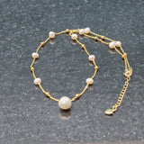 Golden Glow white Pearl necklace