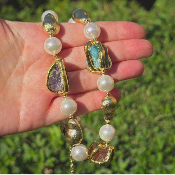 Mallorca Pearl and Gemstone Necklace