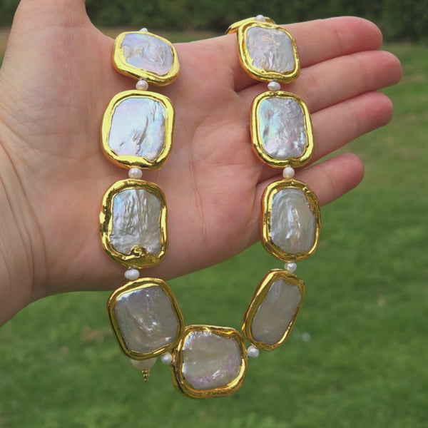 Elegant Square Pearl Necklace
